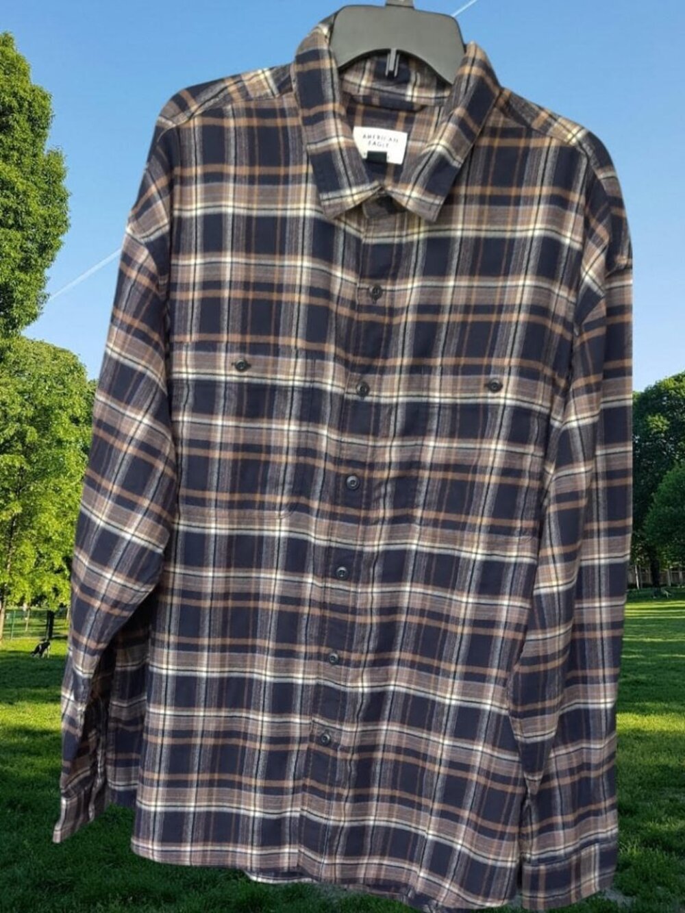 NWT - AMERICAN EAGLE 100% COTTON MEN FLANNEL SHIRT - SZ XXL